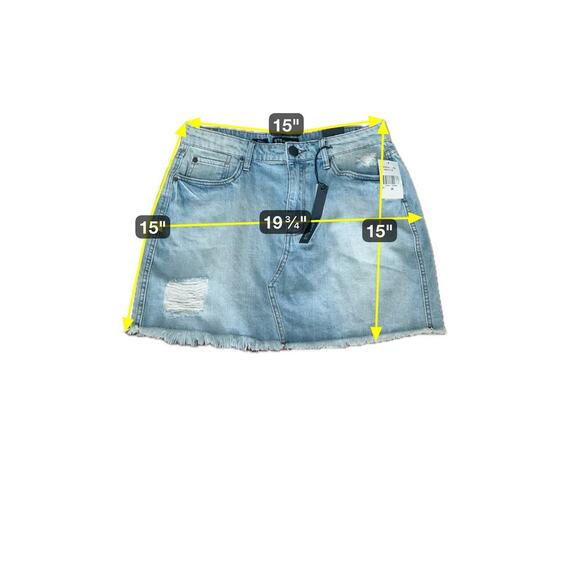 STS Blue Womens Emily Mini Denim Pencil Skirt Frayed Hem Pockets Distressed 28 - Picture 6 of 6